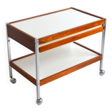 Scandinavian serving trolley / Trolley on wheels with drawer 1960s