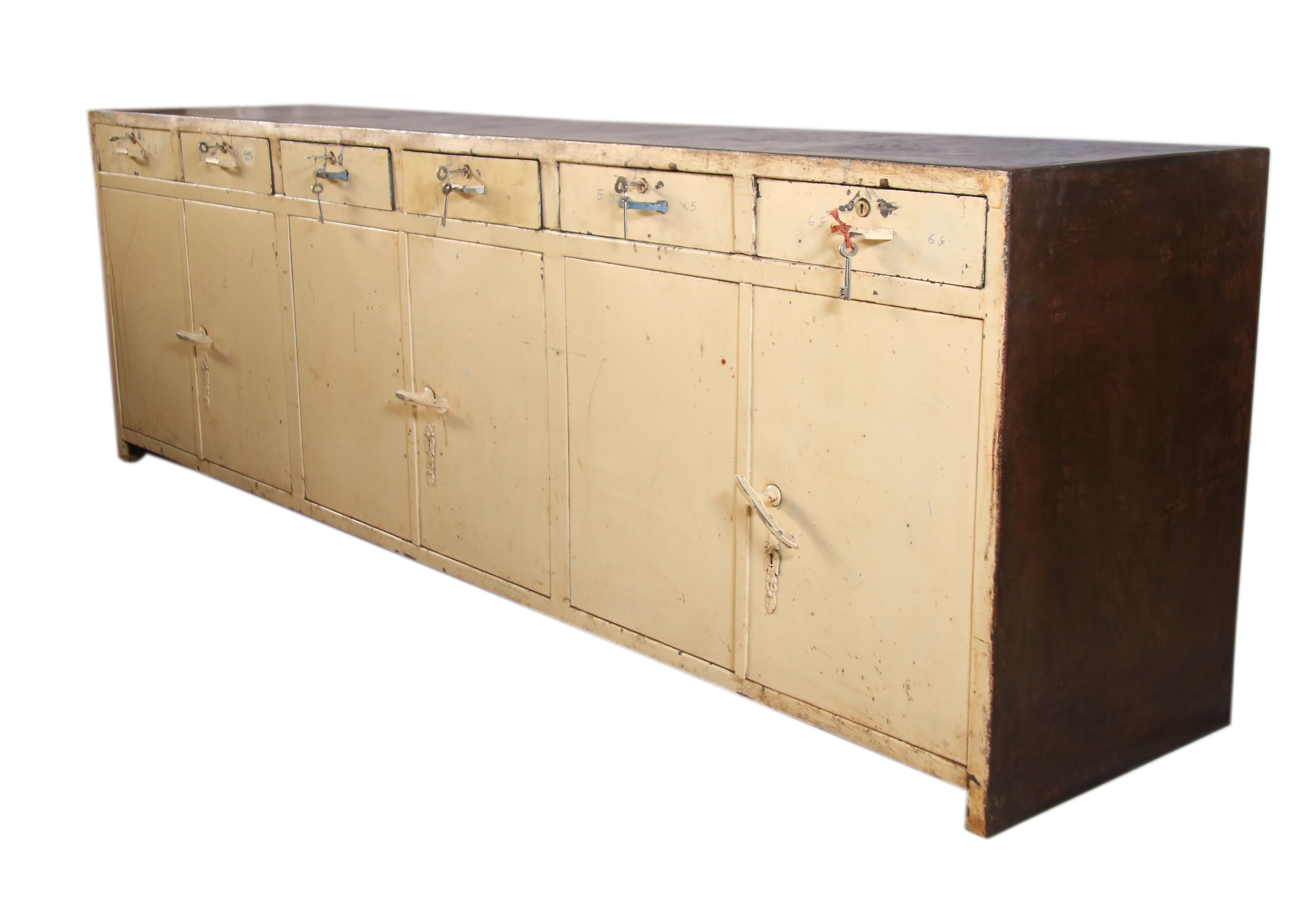 Old metal hospital cabinet