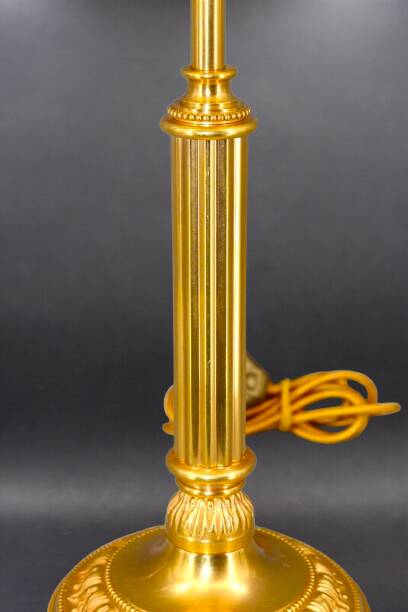 Bronze Gilt Bouillotte Lamp with Pleated Shade