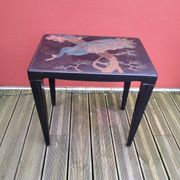 Japanese table in engraved lacquered wood