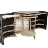 Brutalist bar in ebonized oak, Belgium, 1970