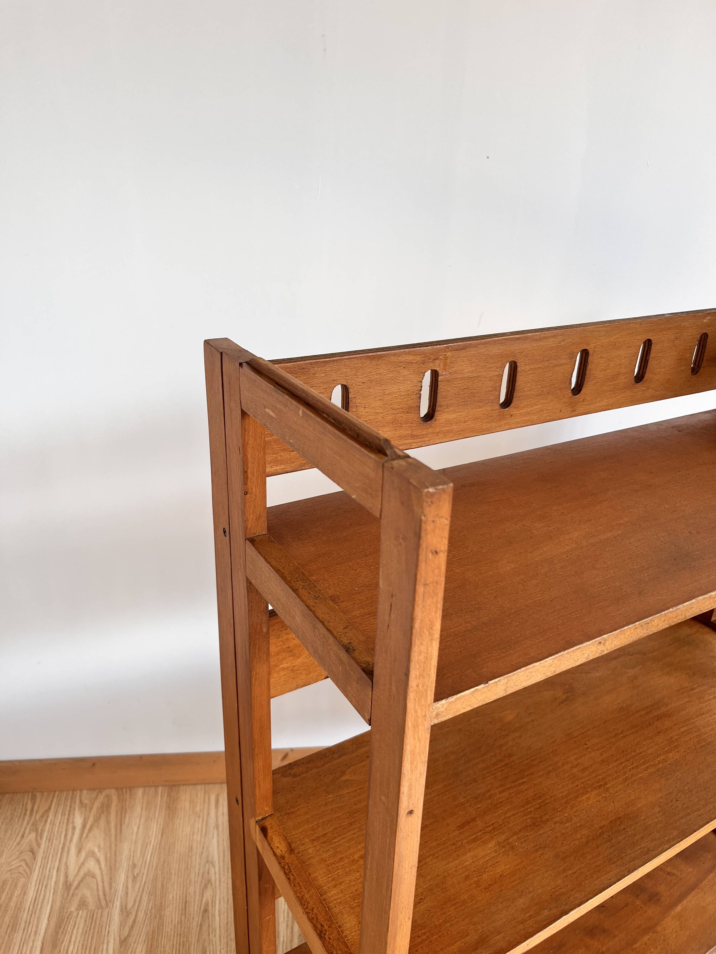 vintage folding librarian's shelf