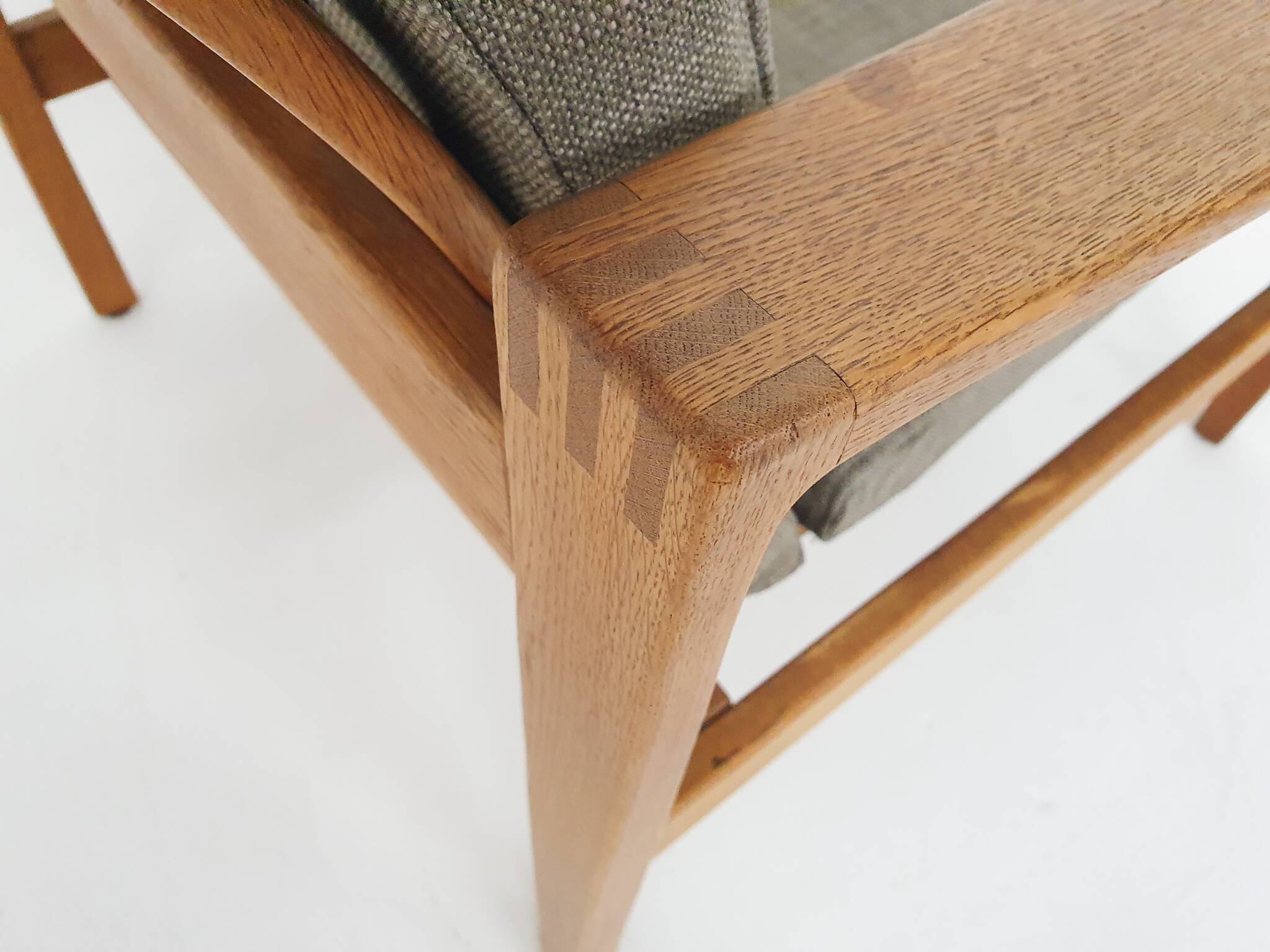 Mid-century oak high back lounge chair by Hartmut Lohmeyer for Wilkhahn, Germany 1960's