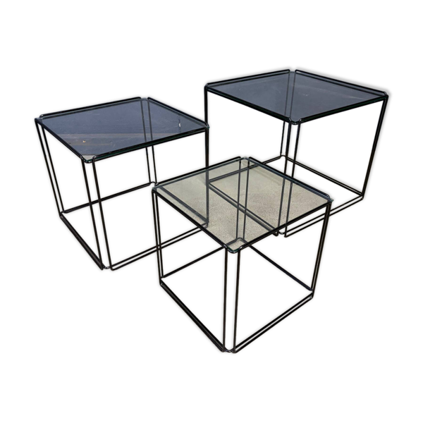 Tables gigognes Isocele de Max Sauze des années 1970.