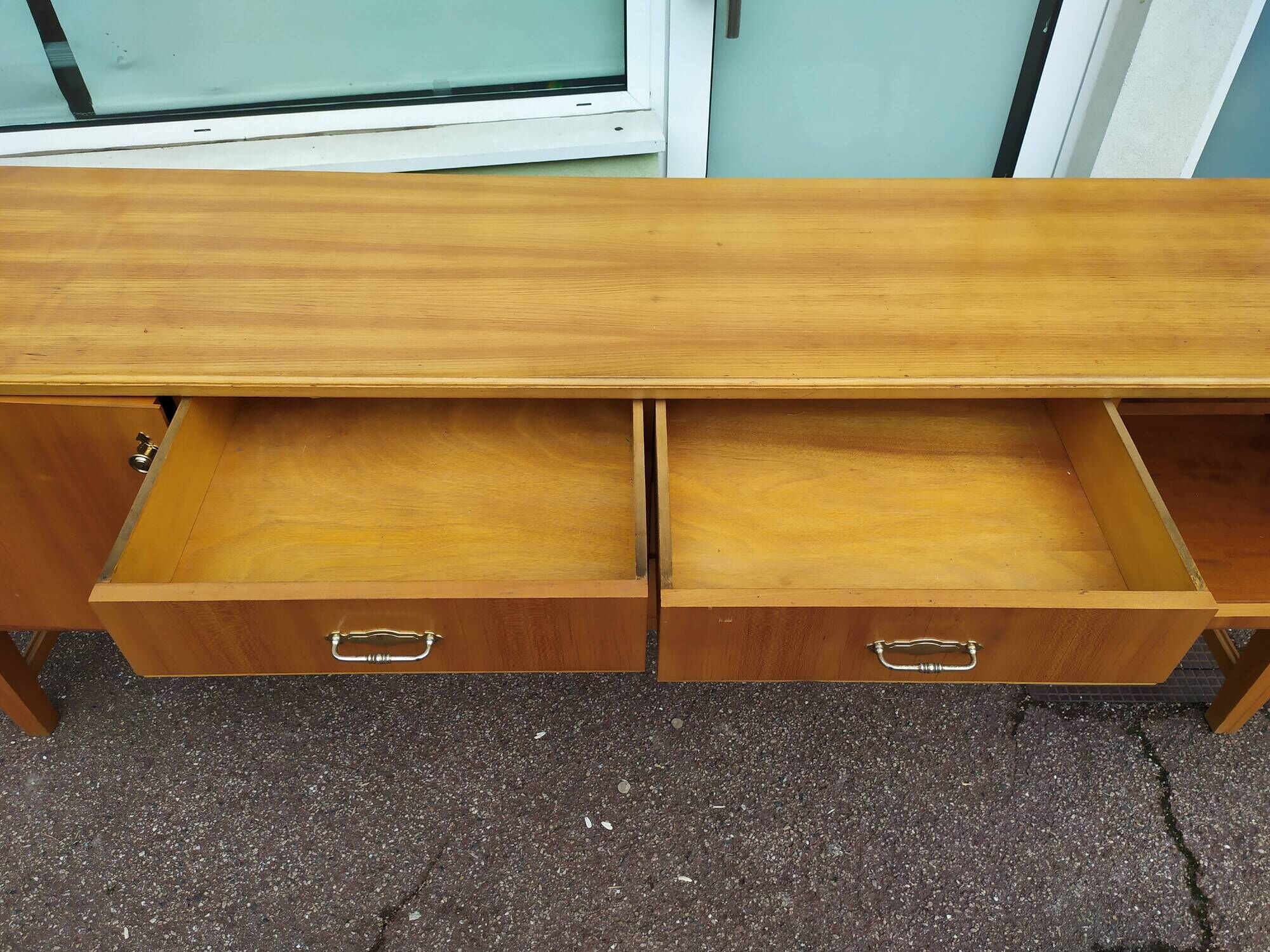 Vintage sideboard from the 50s and 60s in wood 245cm