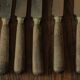 Set of 5 antique knives with wooden handles