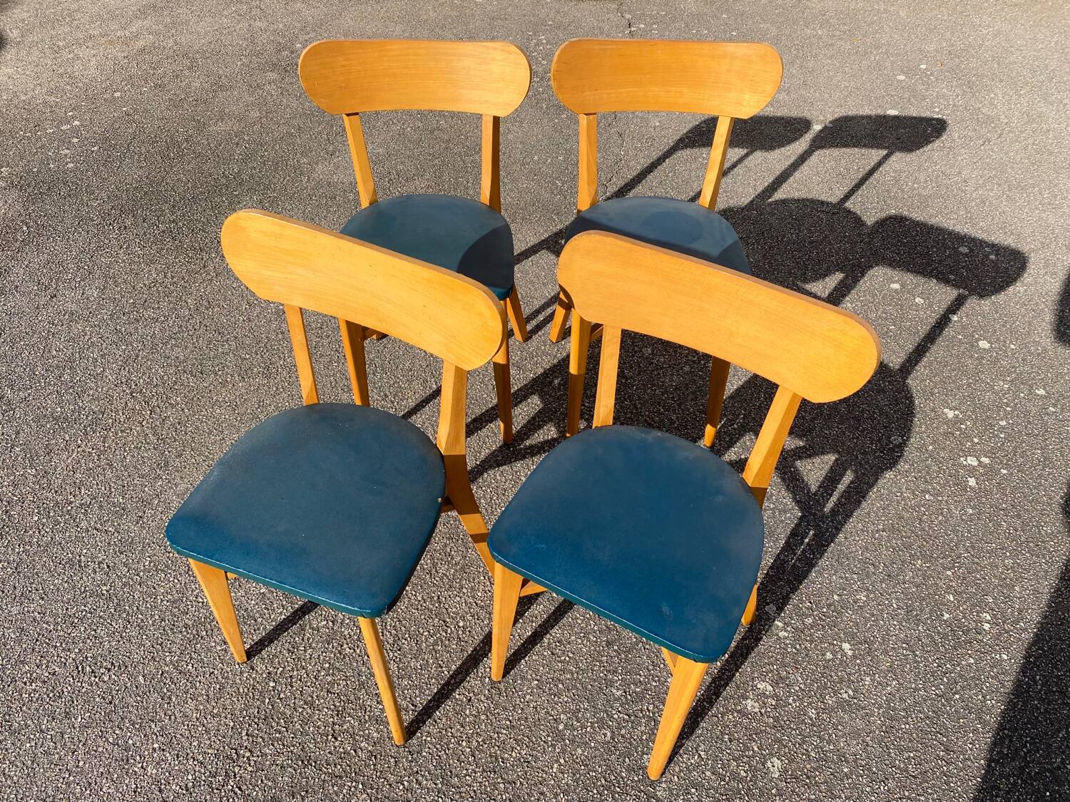 Set de 4 chaises de bistrot vertes