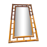 Rectangular rattan mirror