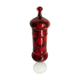 Covered pot in colored glass