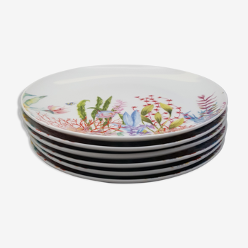 small dessert plates Bouchara decoration porcelain seabed