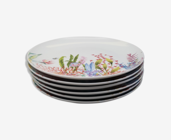 small dessert plates Bouchara decoration porcelain seabed | Selency