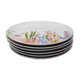 Assiettes à dessert Bouchara décor fond marin porcelaine
