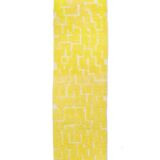 Tapis berbère marocain de couloir jaune citron à reliefs