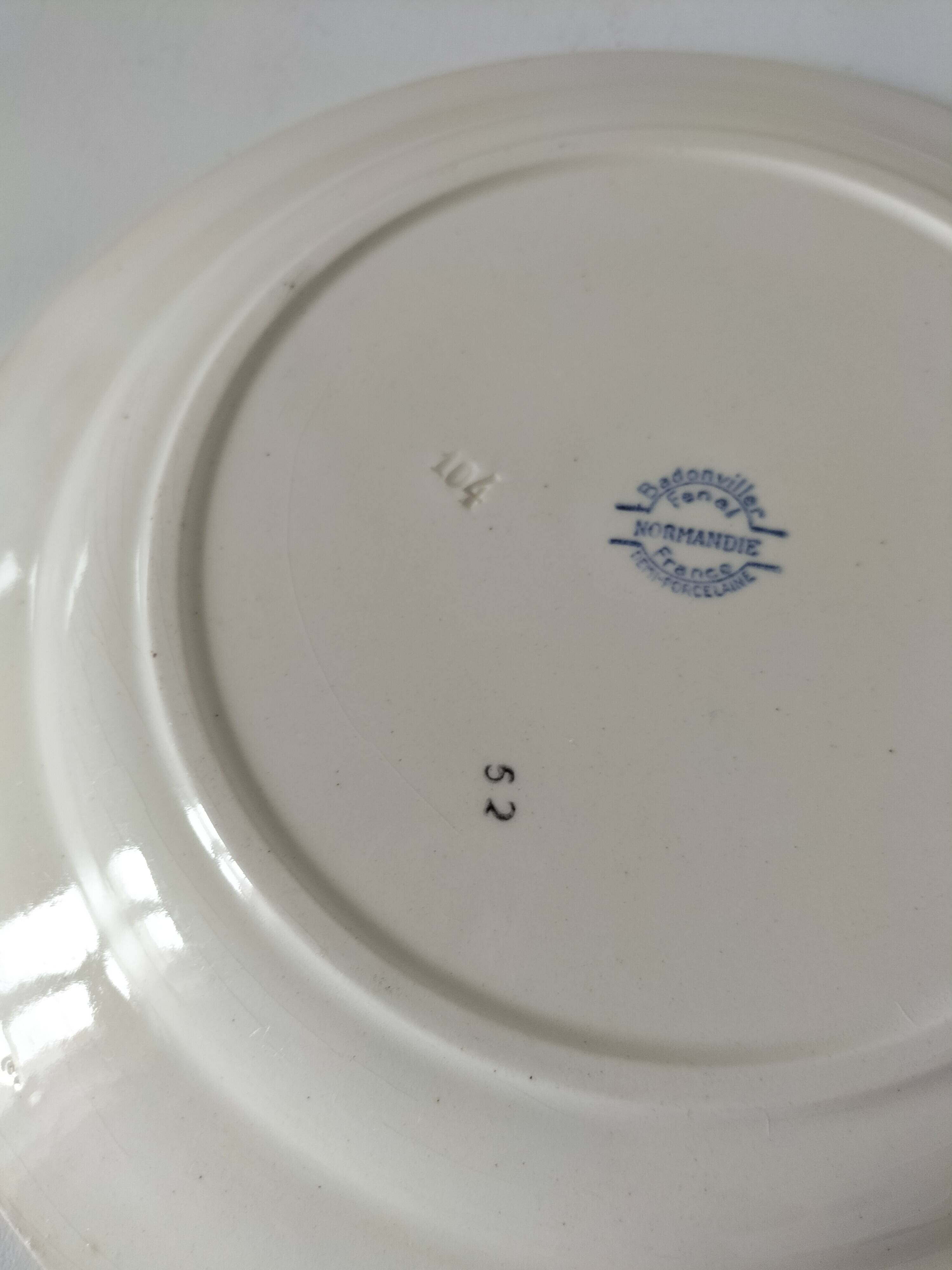 Vintage Badonviller Fénal Normandy model dish