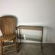 Review door / golden wrought iron sofa end and glass top 1950