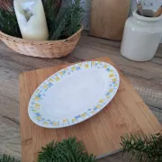 Ravier / Yellow and blue aperitif plate the Amandinoise