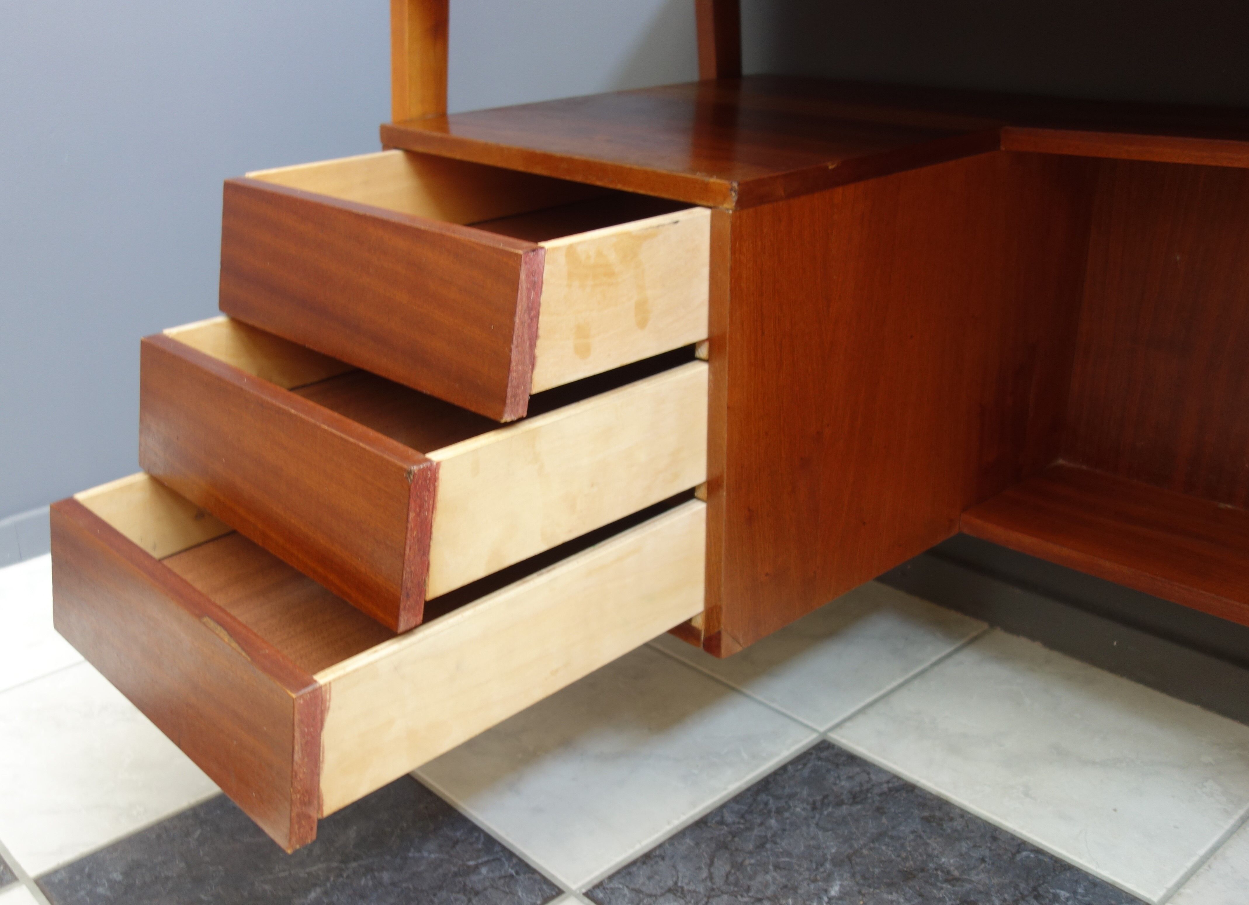 Scandinavian style wood desk 1960s