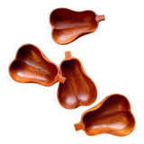 Vintage pear-shaped teak bowl