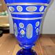 Large blue enamelled glass chalice (Bohemian glass 20th century)