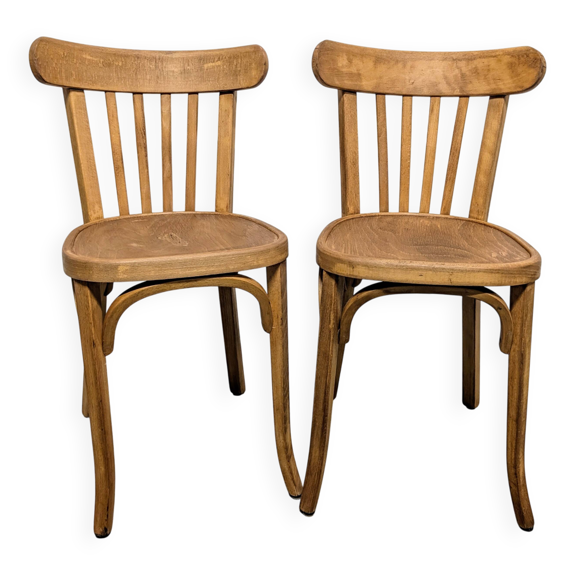 Duo of Baumann bistro chairs N°108
