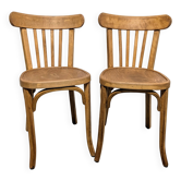 Duo of Baumann bistro chairs N°108