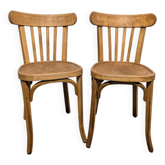 Duo of Baumann bistro chairs N°108
