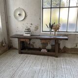 Solid oak console workbench 220cm
