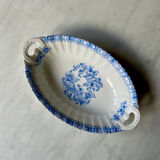 Antique oval dish with handles in earthenware