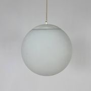 Vintage glass hanging ball lamp by hala zeist, 1960s
