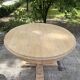 Extendable round table made of solid oak