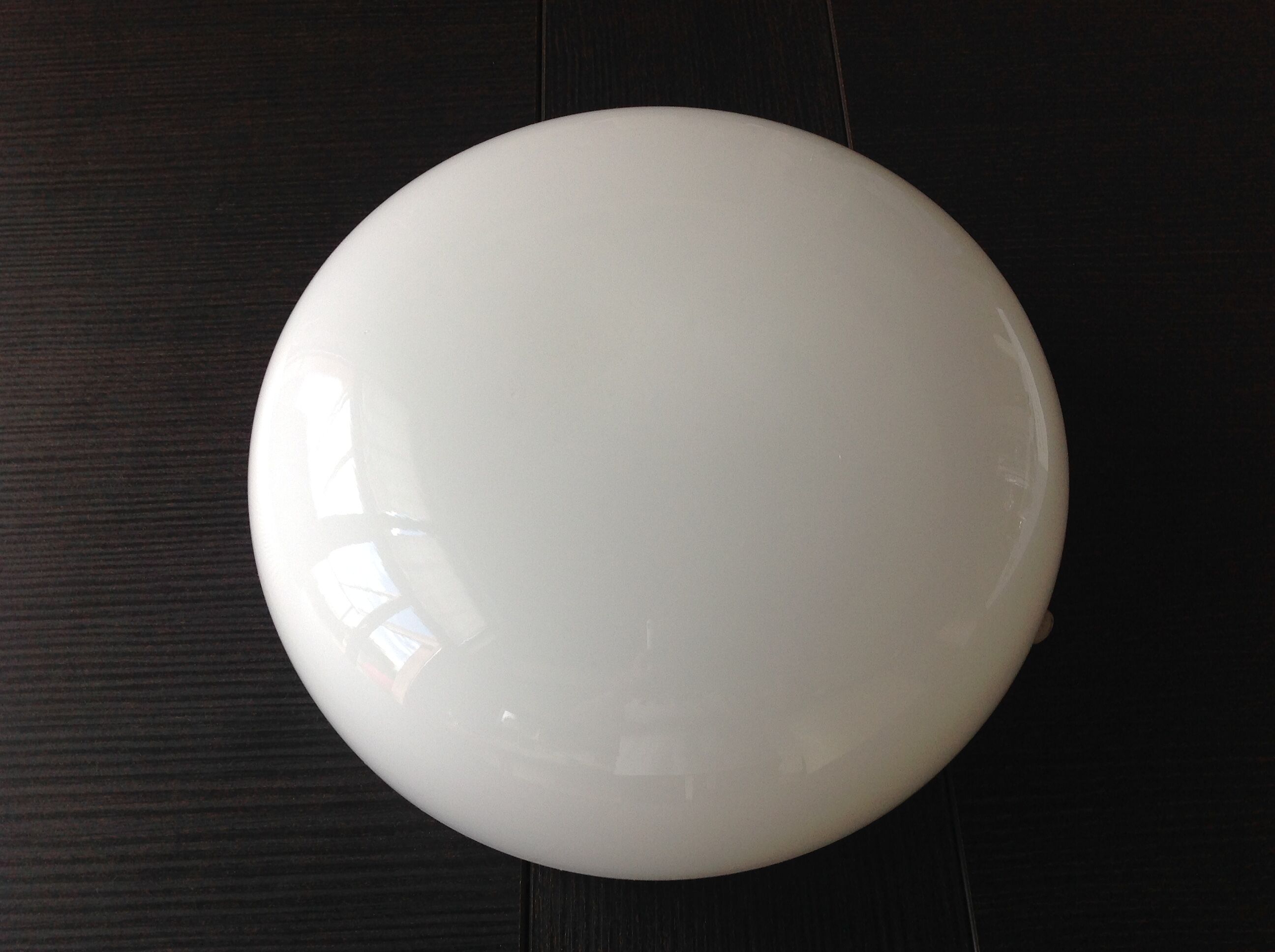 Ceiling light in opaline white vintage 70s half moon