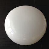 Ceiling light in opaline white vintage 70s half moon