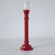 Recycled vintage lamp — turned red wooden base, floral shade