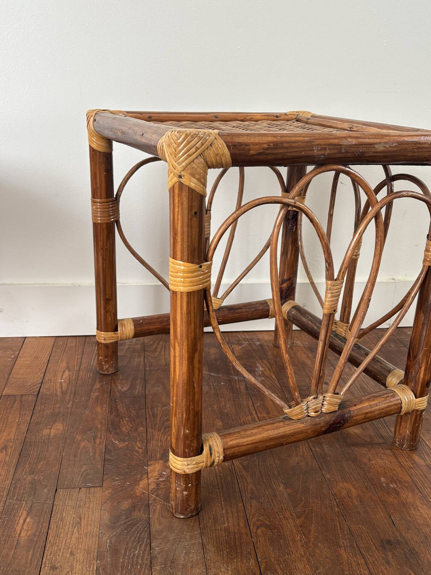 Rattan side table