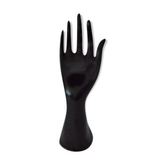Black ceramic baguier faience vintage soliflore