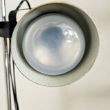 Vintage 1970s floor lamp with 2 spots, chrome, orange and black.