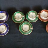 10 cups batch with porcelain saucers from Bavaria D-RW Weissenstadt