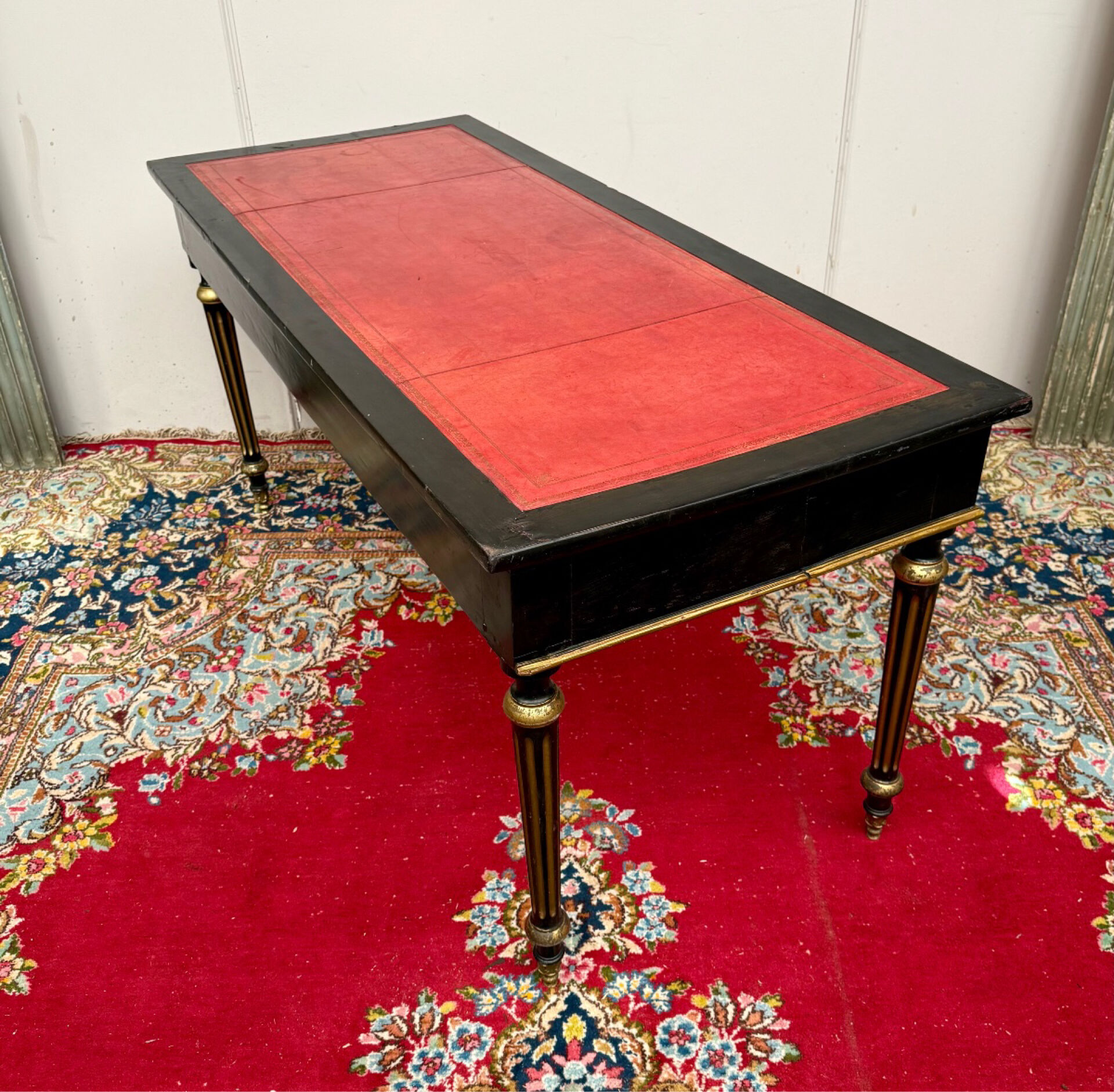 Black lacquered desk in 19th century louis xvi style