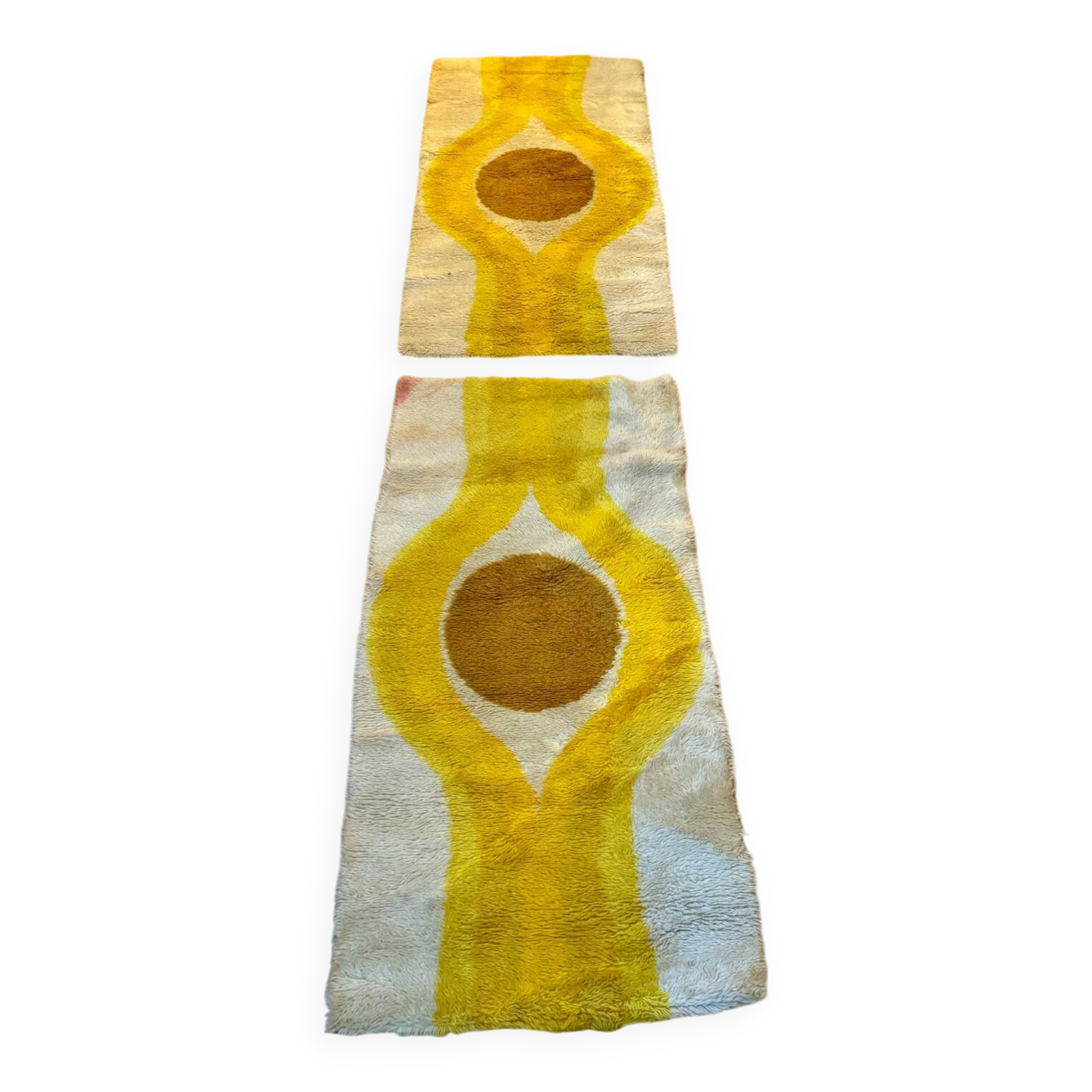 Pair of beautiful Dutch Space Age rugs / 130x70