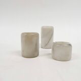 Set of three marble candle sticks, Italy 1970's