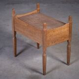 Brutalist Oak Bedside Tables attributed to Henning Kjærnulf, 1970s, Set of 2