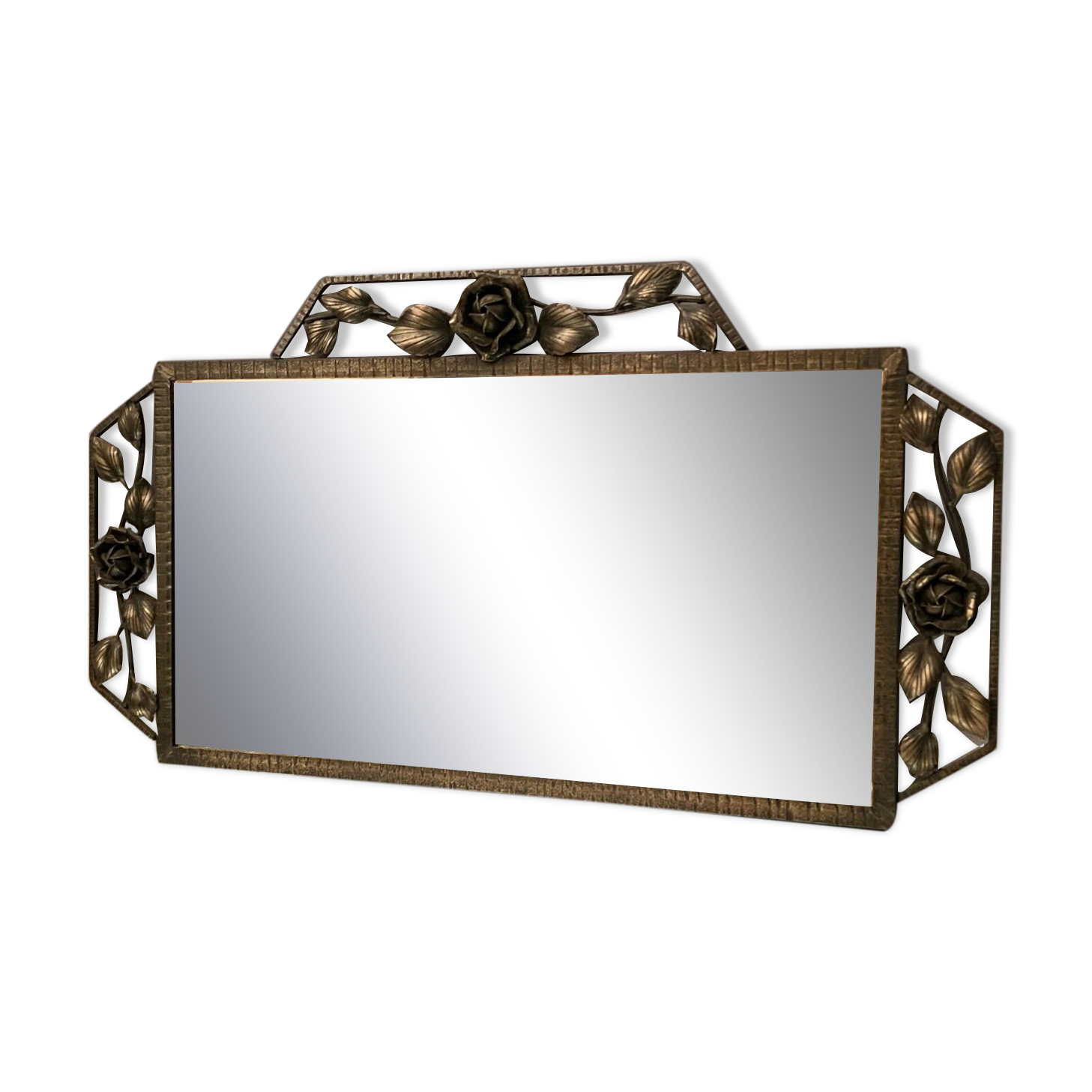 Wrought iron mirror Art Deco era