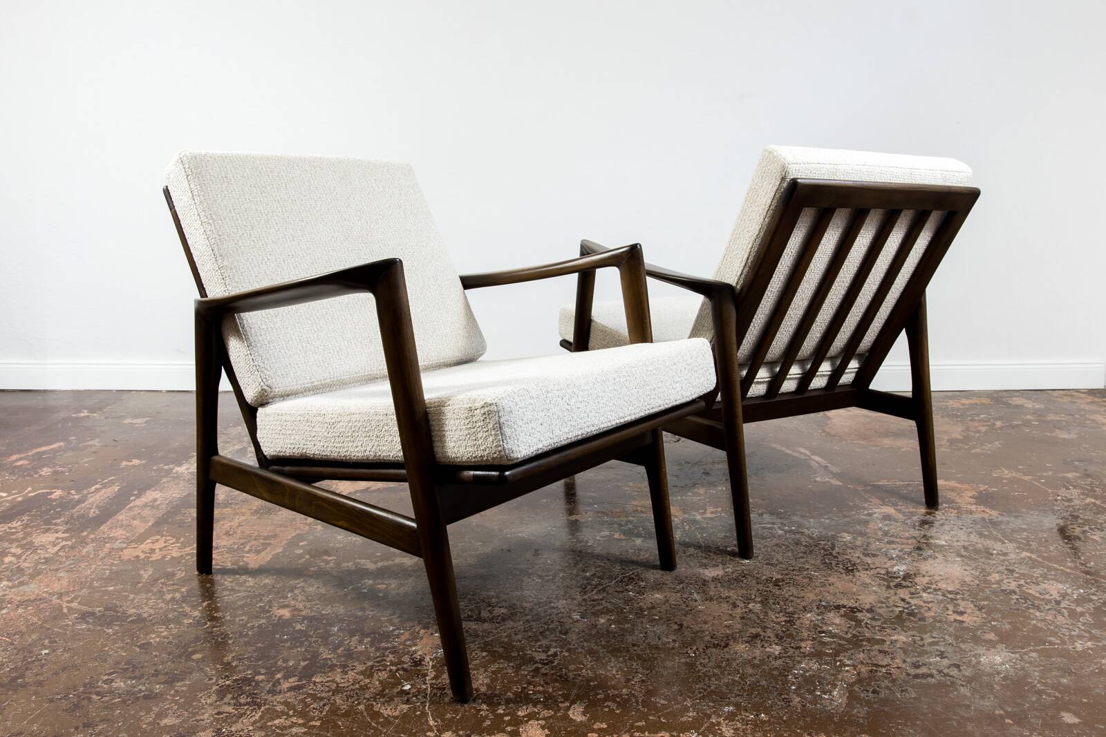 Customizable Pair Of Mid Century Modern Armchairs, 1960s