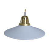 Flat opaline hanging lamp
