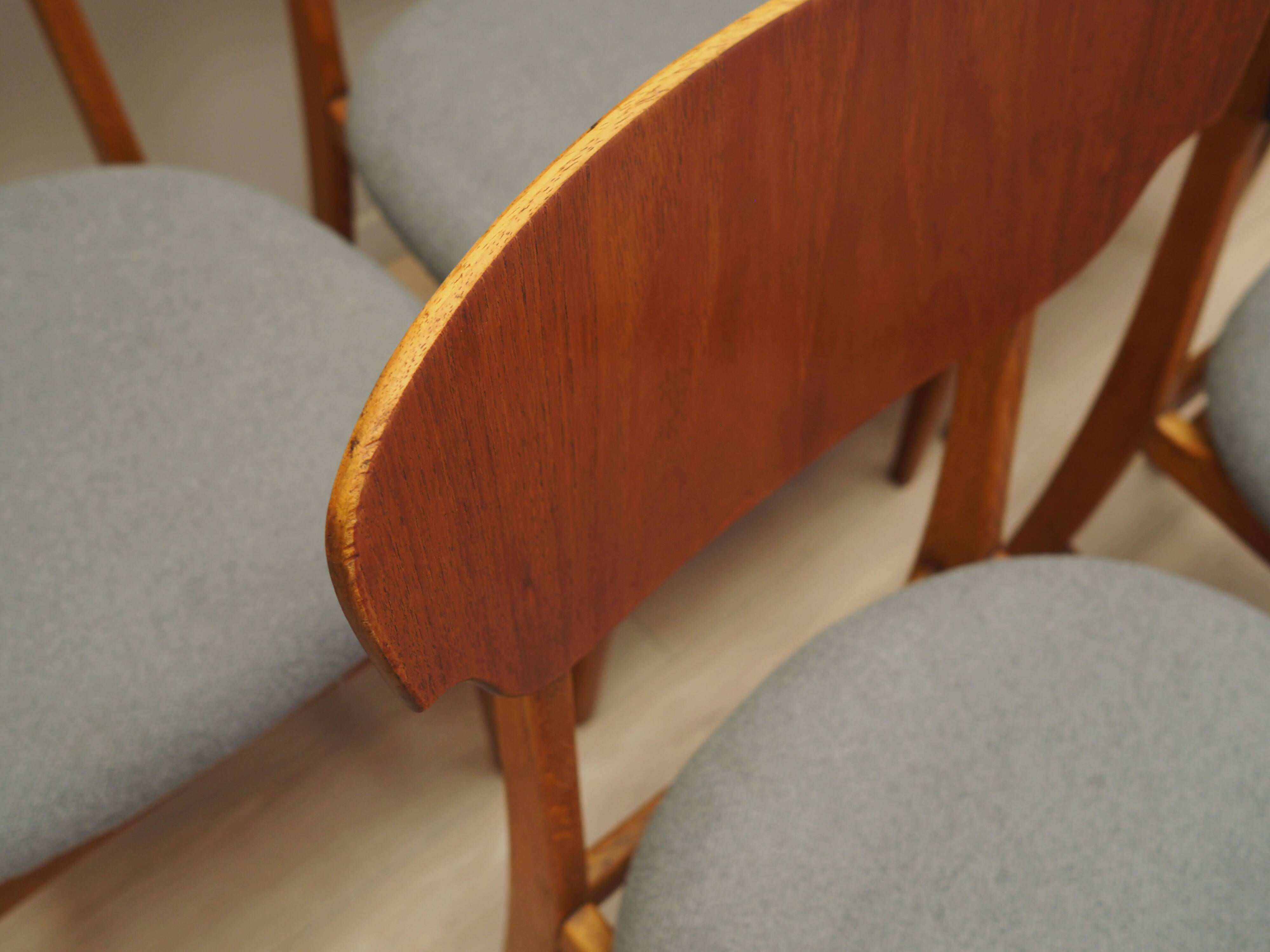 Set of six teak chairs, Danish design, 1970s, production: Denmark