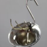 1970s Italian chandelier with Murano glass shades and anodized metal frame