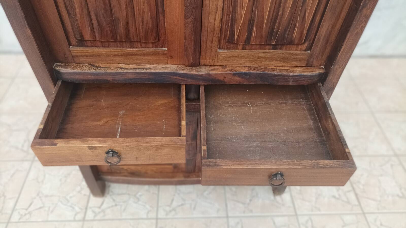 Aranjou sideboard in solid elm in the style of Olavi Hänninen 1960s
