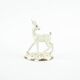 Ceramic deer figurine, glazed Danish pottery from the 1970s