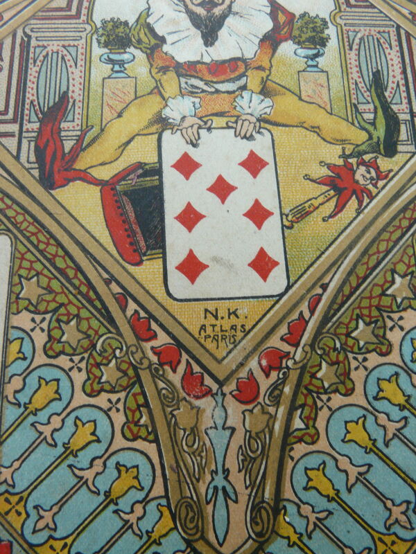 Boîte de jeu nain jaune atlas vintage 1920  avec pions