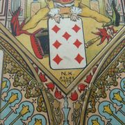 Boîte de jeu nain jaune atlas vintage 1920  avec pions